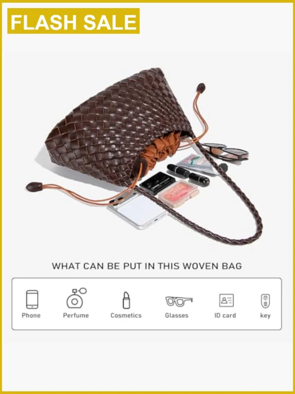 Vegan Leather Woven Hobo Bag Shoulder Tote Slouchy Purse